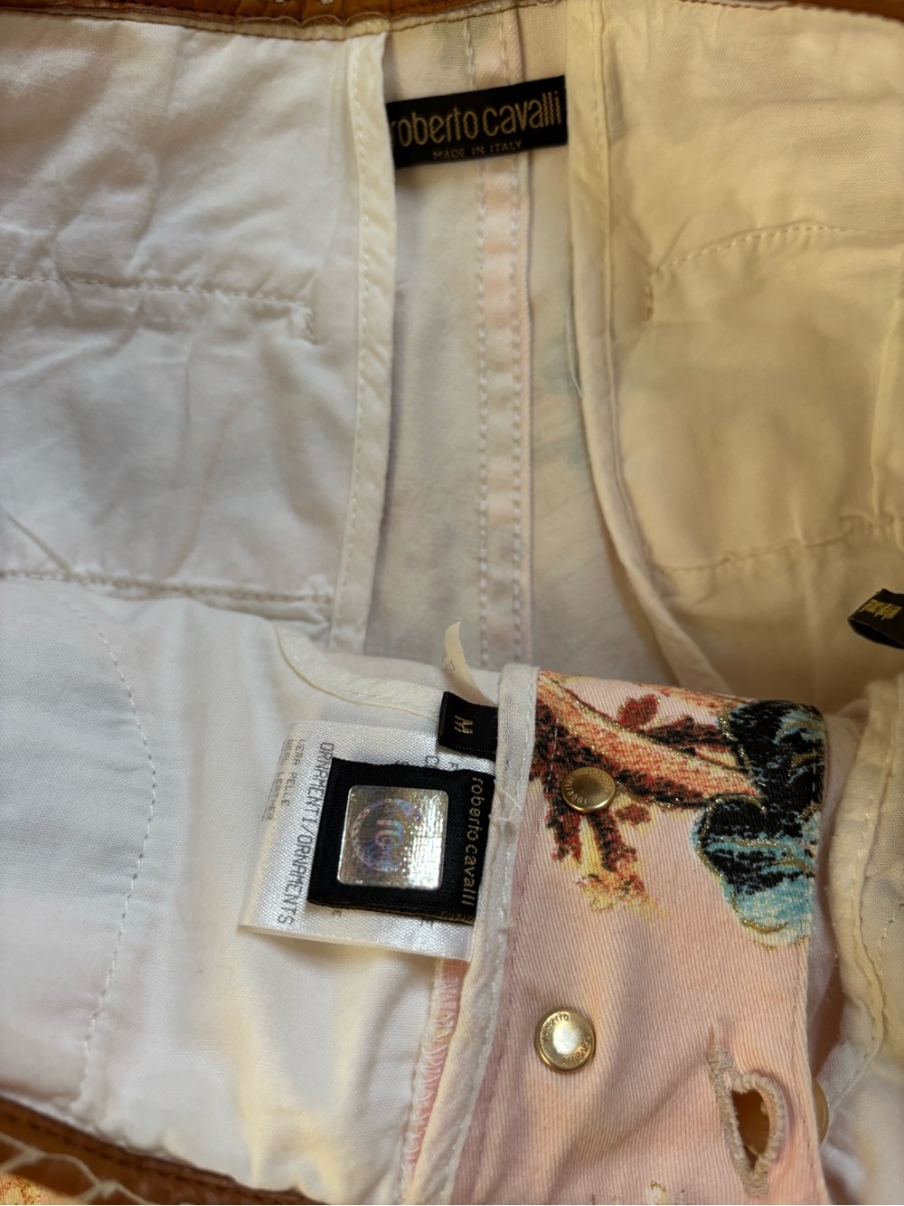 Roberto Cavalli SS2003 Chinoiserie Pheasant Print Capri Pants - Picture 6 of 8